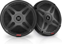 Pyle 6.5 Inch Bluetooth Marine Speakers - 2-way IP-X4 Waterproof and Weather Resistant Outdoor Audio Dual Stereo Sound System with 600 Watt Power and Low Profile Design - 1 Pair - PLMRBT65B (Black)