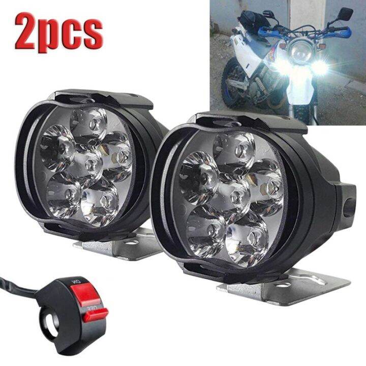Edgar9 2Pcs 6 LED Motorcycle Headlight High Brightness Auxiliary