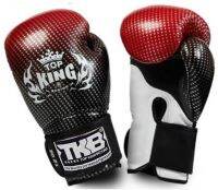 Top King Boxing Gloves Super Star Red (16 oz.) TKBGSS-01 Sparring Muay Thai MMA K1 นวมซ้อม ท็อปคิงส์ ลายดาว สีแดง หนังแท้ ผลิตในประเทศไทย