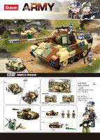 ProudNada Toys ของเล่นเด็ก ตัวต่อเลโก้ เลโก้ ทหาร รถถัง (กล่องใหญ่สุดคุ้ม) Sluban Army 725 PCS M38-B0859