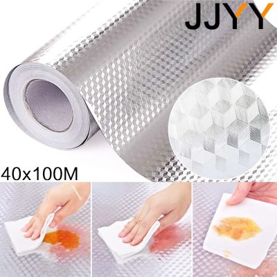 JJYY 40X100CM Proof Aluminum Foil Sticker Wall Desk Floor Decorate Wallpape