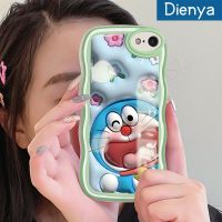 เคส Dienya สำหรับ iPhone 7 8 Se 2020 7 Plus 8 Plus เคสลายการ์ตูนดอกไม้3D ด้วยกันกระแทกแบบใสนิ่มลายคลื่นโดราเอมอนเคสมือถือเคสโปร่งใสลายกล้องถ่ายรูปฝาครอบป้องกันซิลิกาเจลที่สร้างสรรค์