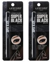 Lifeford Paris Extreme Eyeliner Super Black 0.5 mlไลฟ์ฟอร์ด ปารีส เอ็กซ์ตรีม อายไลเนอร์ ซุปเปอร์ แบล็ค 0.5 มล. แพค 2ชิ้น (สีดำ)