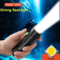 The Brightest Flashlight Professional Led Diving Flashlight 100m Underwater Lamp Scuba Diving Torch Chargeable 18650 Diving Light