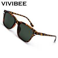 VIVIBEE Leopard Marrow Polarized Sunglasses Men Retro Small Square Women Sun Glaases 2021 UV400 High Quality Driving Shades