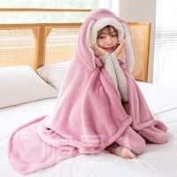 【Ready】? Autumn and winter lazy cloak plush shawl thickened warm cute nightgown student cloak blanket office nap blanket