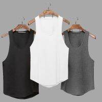 Summer thin section h vest waistcoat exercise muscle man rolled iron instruments loose cotton sleeveless pure color tide