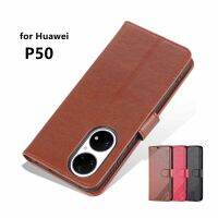 【Shell set] AZNS ซองหนังแบบพลิกได้คุณภาพสูงสำหรับ Huawei P50 Pu Leather Phone Bags Protective Holster