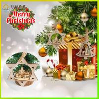 VHGG 5pcs DIY Embellishment Decor Christmas Tree Ornament Santa Claus Party Supplies Wooden Tag