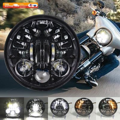 ♈♛▫สไตล์ใหม่สีดำ5.75ไฟหน้า LED นิ้วสำหรับ Dyna Softail Sportster 883 XL883 FXCW 5 3/4 Led 60W ไฟหน้ารถจักรยานยนต์