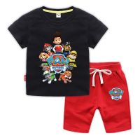 Paw Patrol Boys Girls เสื้อยืด + กางเกงขาสั้นกางเกงชุดเด็กชุดฤดูร้อนผ้าฝ้าย