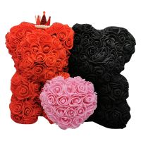 Two Teddy Rose Handmade Artificial Permanent Best Gift for s Day Anniversary Wedding Party