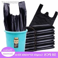 ☁✙✲ 50 PCS Handle Portable Garbage Bag Thickened Disposable Plastic Bag Trash Bags Waste Bin Rubbish Bags 1 dozen