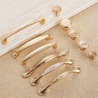 Champagne Gold Door Handles Zinc Alloy Cabinet Handle Drawer Knobs European Wardrobe Pulls Kitchen Handle Furniture Hardware Door Hardware Locks