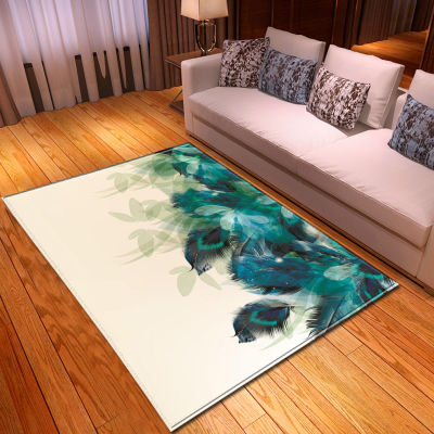 3D Living Room Area Rug Palm Leaves Rugs for Bed Room Soft Anti-slip Door Mat Rainforest Style Home Decor Parlor Rug Carpet