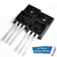 10pcs/lot 2SA2222 &amp; 2SC6144 TO-220F (5 x A2222 + 5 x C6144) Silicon PNP Power Transistor