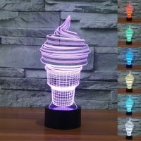 โคมไฟตั้งโต๊ะ 3 D Night Light Ice Cream Gift ไอศครีม ของขวัญ