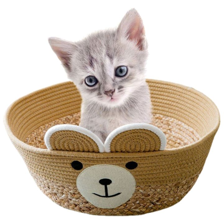 สำหรับแมวลูกแมวอินเตอร์แอคที-s-cratcher-ส่วนที่เหลือเตียงคิตตี้เกา-pad-สำหรับแมวการฝึกอบรมรอยขีดข่วนทอผ้าตะกร้า-pad