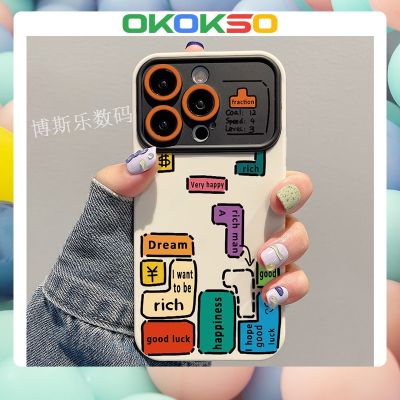 [Okso] ใหม่ เคสโทรศัพท์มือถือแบบนิ่ม กันกระแทก ลายการ์ตูนภาษาอังกฤษ สําหรับ OPPO Reno9 Reno8 Reno7pro reno6 5