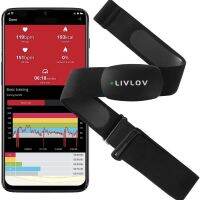 LIVLOV เครื่องวัดชีพจร V6บลูทูธพร้อม5.0ANT สายรัดหน้าอก + เซ็นเซอร์ IP67กันน้ำชม. สำหรับหน้าจอกีฬา Polar Wahoo Zwift