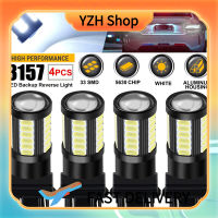 YZH Shop หลอดไฟ Led หลอดไฟ Drl 3157 3156 4ชิ้น,หลอดไฟไฟสัญญาณเลี้ยวสำรอง16000lm สีขาวกันน้ำได้6000K