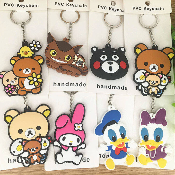 5ชิ้น-kumamon-melody-ของฉันเดซี่-rilakkuma-พีวีซีพวงกุญแจจี้การ์ตูนรูปร่างสองด้านพีวีซียางนุ่มพวงกุญแจของขวัญจี้