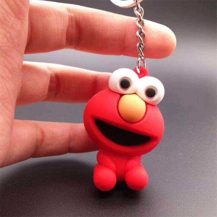 yf-cartoon-anime-sesame-street-keychain-cookie-pendant-keyrings-car-chain-buckle-with-bells-llavero