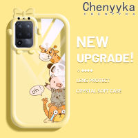 เคส Chenyyka สำหรับ OPPO A94 4G F19 Pro Reno 5F Reno 5 Lite กระแสแฟชั่นแบรนด์ Bow Animal Softcase น่ารัก Tpu เคสใสกรอบสีเคสกันกระแทกกล้อง