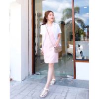 Common cold Dress สั้นเท่าเข่า รุ่น Sweet Heart (สีชมพูอ่อน) ผ่าหลัง size s ทักแชท