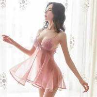 2023 Hot New Summer Lingerie Sexy Nightdress Bow Small Chest Gathering Lace Deep V Strap Backless Strap Home Clothes