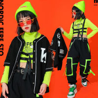 Kids Performance Hip Hop dancing Outfits Crop Tops Street wear Cargo Pants Girls Boys Jazz Dance Wear Costumes Concert Outfits