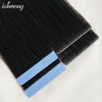 Isheeny Invisible Tape In Hair Extensions 12" 16" 20" 22" Skin Weft Tape Ins 10pcs Natural Straight Machine Made Remy Human Hair Wig  Hair Extensions