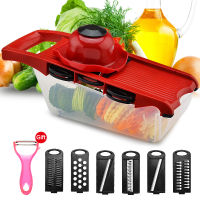 Multifunctional Vegetable Cutter 6 In 1 Fruit Slicer Potato Peeler With Basket Hand Carrot Cheese Grater For Kitchen Accessories