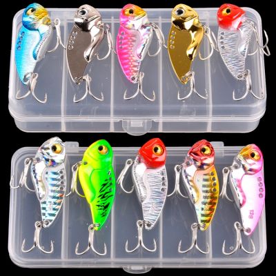【LZ】 5Pcs/Set Metal VIB vibration Bait Spinner Spoon Fishing Lures 5g-14g Jigs Trout Winter Fishing Hard Baits Tackle Pesca with box