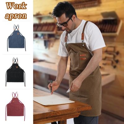 Thickened canvas gardening dirty resistant waterproof apron overalls coffee shop staff dress up hair salon