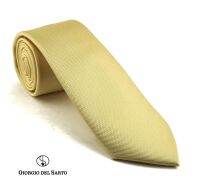 Giorgio Del Sarto Necktie 7.5 cm Yellow with Fabric Texture เนคไทสีเหลืองลายพื้นมีเท็กเจอร์