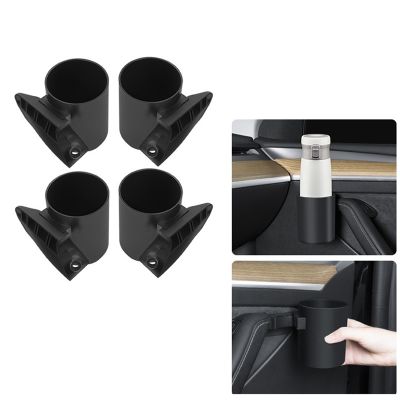 Cup Drink Holder Car Door Storage Box Rack for Model 3 Model Y 2021 2022 2023 Accessories - 4PCS