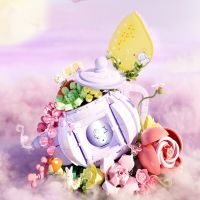 In Stock Creativeal 878 Pcs Flower Workshop Tea Pot Rabbit Moon Building Block Kit 611087 Moc Assembly Bricks Kid Christmas Toys