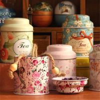 Fresh Style Candy Sealed Cans Box Flower Design Metal Sugar Coffee Tea Tin Jar Container Random Color Storage Boxes