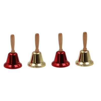 4Pcs Christmas Bell Mini Bell Water Table Desk Bell for Service Bell for Crafts Bell for Teacher Pantry Hand Bell
