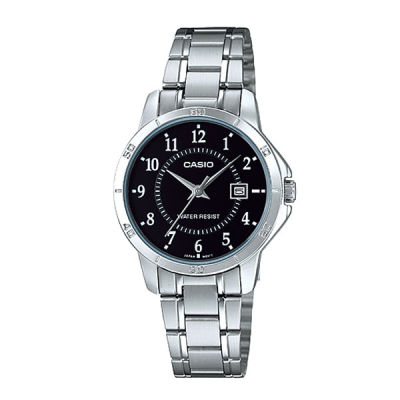 Casio   Standard Lady นาฬิกาข้อมือผู้หญิง เงิน สายสเตนเลส รุ่น LTP-V004D-1BUDF (ของแท้ รับประกันศูนย์)  Tarad Nalika