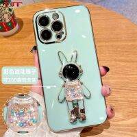 เคส A3S สำหรับ A5 OPPO A15S A15 A54 A16 A16K A16E A38 A58 A76 A78 3D ที่วาง A96เจลลี่บีนกระต่ายที่วางเคสนิ่มใส่โทรศัพท์เคลือบอิเล็คโทรเพลทกล้องซิลิโคนป้องกันการตกฝาหลัง