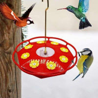 Hummingbird Feeder 16oz เครื่องป้อนนกป้องกันการรั่วแบบแขวนพร้อมพอร์ตป้อนอาหาร 8 พอร์ตสำหรับตกแต่งลานสวนด้านนอก