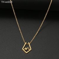 Stainless Steel Necklaces Irregular Mountain Peak Pendant Chain Collar Charm Fashion Necklace For Women Jewelry Party Men Gifts