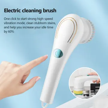 Electric Spin Scrubber, Cordless Electric Cleaning Brush with Auto  Detergent Dispenser & 2 Adjustable Speeds, Portable