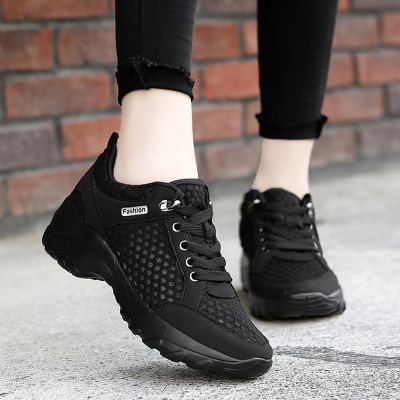 ✘○✶ q77934415 （35-42） รองเท้า สีดำ ผู้หญิง รองเท้าผ้าใบ ระบายอากาศได้