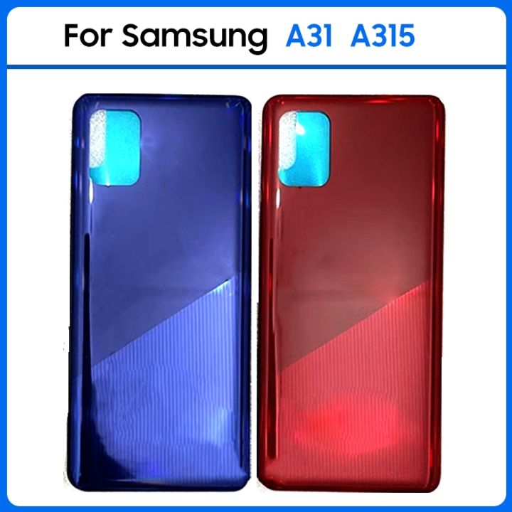 for-samsung-galaxy-a31-a315-sm-a315f-ds-battery-back-cover-rear-door-a315-plastic-housing-case-chassis-adhesive-camera-lens