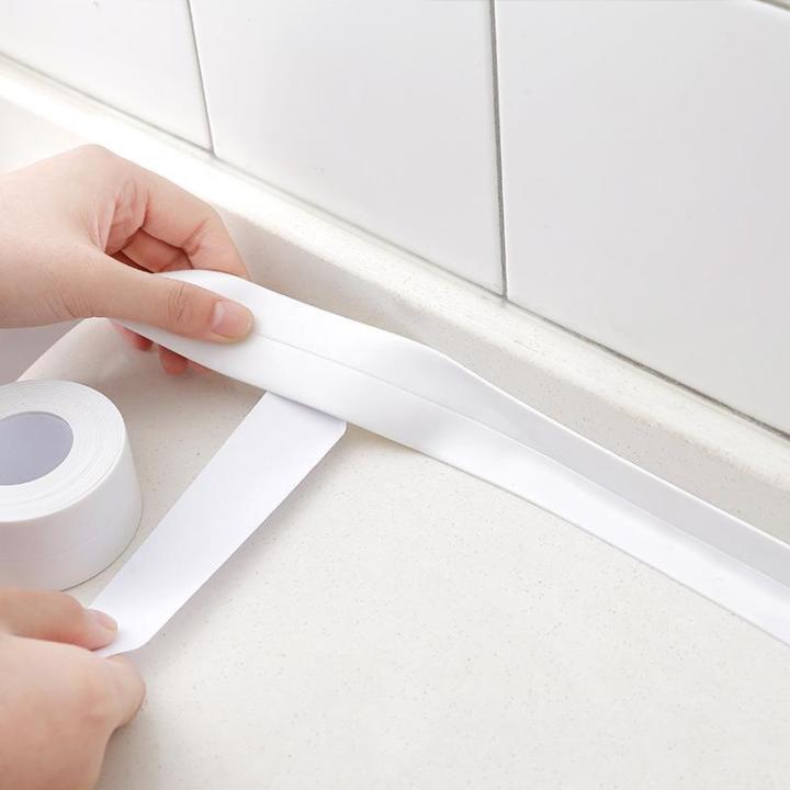 hot-k-เทปแถบปิดซิงค์2022ฝักบัวอาบน้ำสีขาวพีวีซีมีกาวในตัวสติกเกอร์ติดผนังกันน้ำสำหรับห้องน้ำห้องครัว