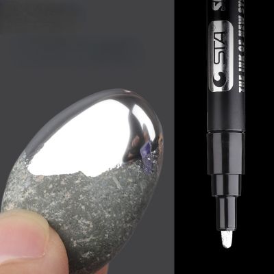 Electroplating Mirror Silver Paint Pen Hand-repair Chrome-plated Metal Waterproof Tire Ceramic Touch-up Paint 1mm/2mm Nib