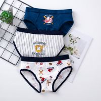 Childrens Underwear Baby Cotton Briefs Cartoon Print Underpants 6 8 10 12 14 Years Striped Toddler Panties Boys Briefs 3pcslot